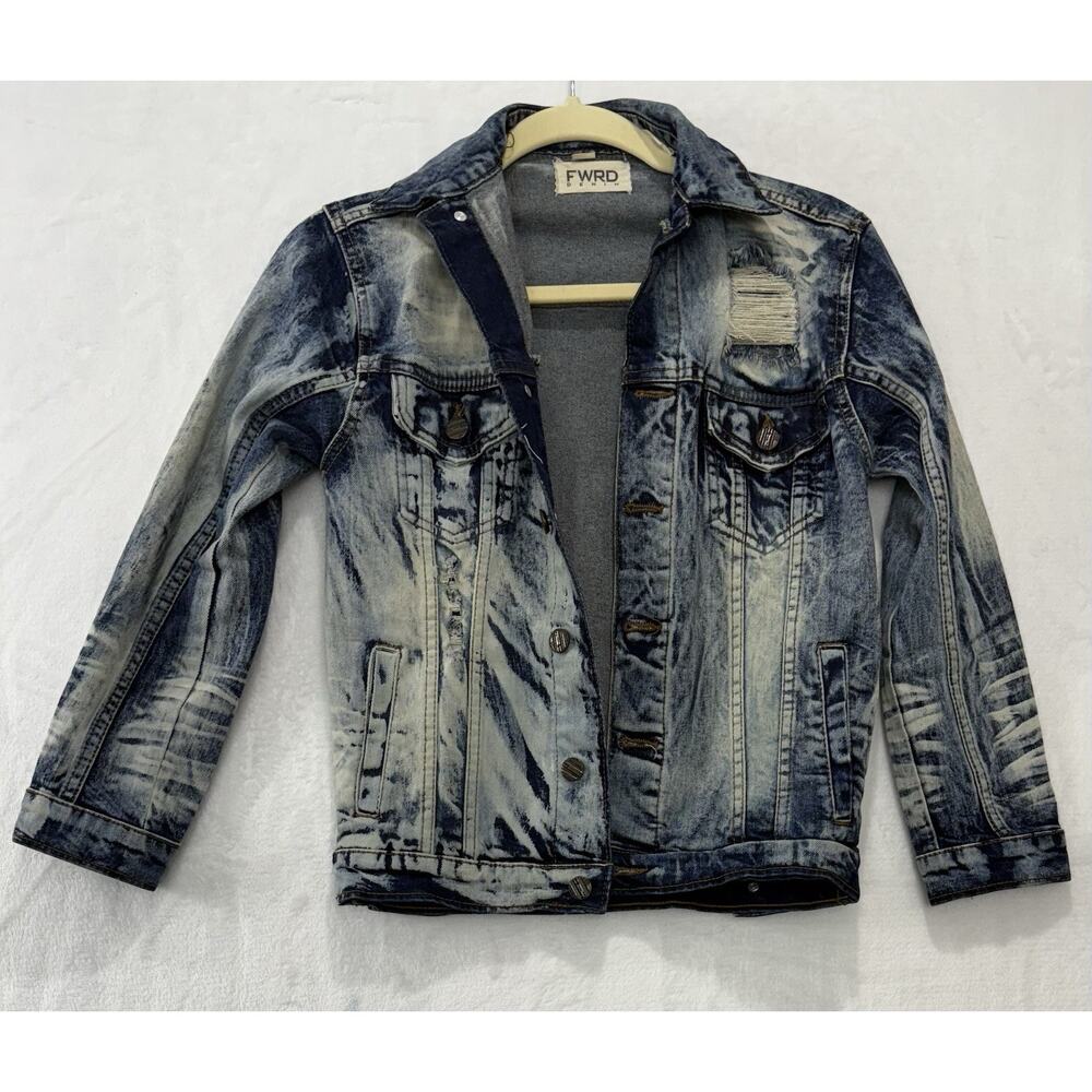 FWRD Acid Wash Grunge Denim Jacket Size S/8